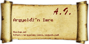 Argyelán Imre névjegykártya